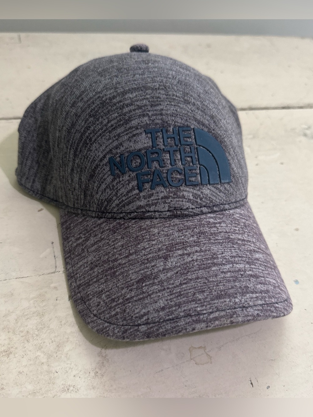 The North Face Grey Heather Knit Beanie with ONE TOUCH Patch